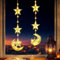 BrizLabs Ramadan Dekoration Lichterkette, 2 Stück Ramadan Sterne Mond Schloss Fenster Lichter Batteriebetrieben mit Timer LED Eid Mubarak Beleuchtung für Innen Schlafzimmer Hochzeit Party, Warmweiß