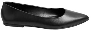 Yours - Pointed Ballet Pumps in Wide E & Extra Wide Eee Fit - Women's Black