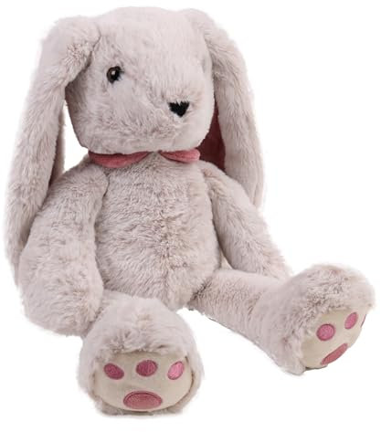 DODO D'AMOUR - Peluche Lapin Lestée - 192903 - Rose - 850 GR - Sommeil - Relaxation - Doudou - Design Français - Poids Amovible - Lavable en Machine - Cadeau Enfant - 47 cm - À Partir de 6 Mois