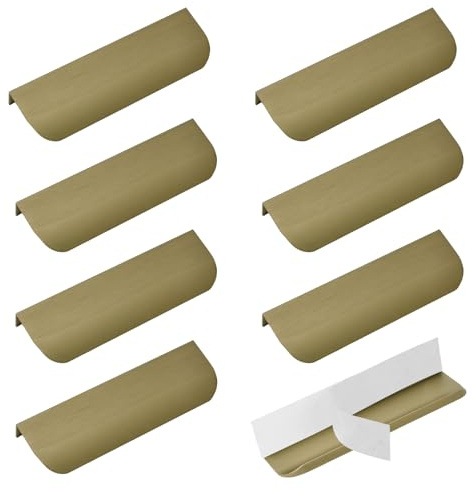 MOROBOR Fingerkantengriffe, selbstklebend, für Schrank, Schublade, runder Winkel, Aluminiumlegierung, unsichtbare Schrankgriffe für Küche, Schlafzimmer, Wohnzimmer, 120 mm, Bronze, 10 Stück