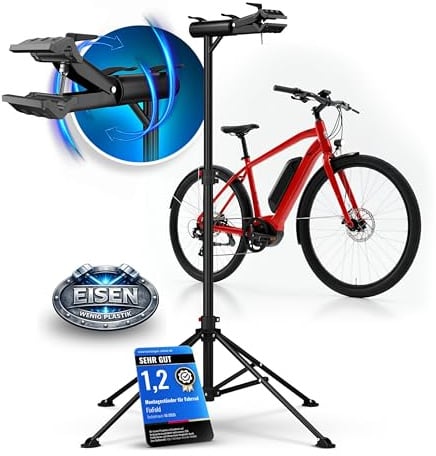 FIXFOLD Fahrrad Montageständer E-Bike bis 50kg Höhenverstellbar Reparaturständer Fahrradmontageständer Ebike MTB Rennrad Bike Repair Stand Werkstattständer Fahrradhalter Stabil