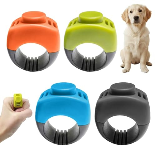 MCTNCT 4 Stück Klicker Hund (19mm/21mm) Finger Clicker, Praktisches Hundetraining Klicker Klicker Katze Clicker Hund für Hunde,Katzen und Pferdetraining,Rückruftraining