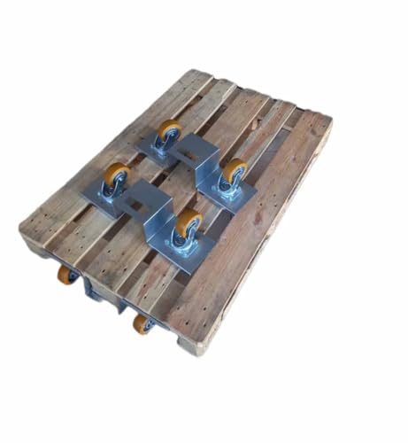 Palettenroller Industrierollen Euro-Paletten Euro Einweg Palette Paletten Roller Lenkrollen Ø100mm 2 Stück Topleiter Hubheld