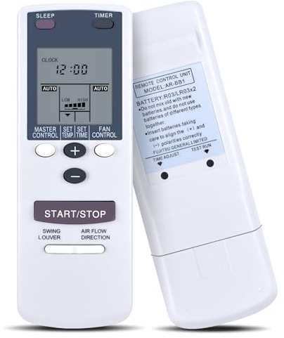 WKOLF Nuevo juego de control remoto de repuesto para aire acondicionado AR-BB1 para aire acondicionado Fujitsu AR-BB1 AR-AB10 AR-DB5