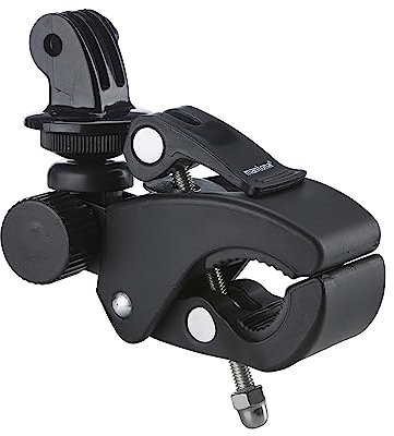 Mantona Klemmhalterung XL (für GoPro Hero 11 10 9 8 7 6 5 4 3+, Session und andere kompatible Action Cams, sehr stabile Klemme für Rohre und Stativbeine, mit 1/4 Zoll Anschluss)