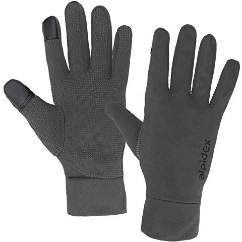 ALPIDEX Leichte Sporthandschuhe Laufhandschuhe Touchscreen Running Handschuhe Dünne Warme Liner Winter Fahrrad Walking Handschuhe, Größe:M, Farbe:Grey