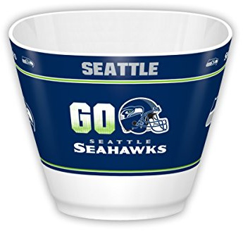Fremont Die NFL Team Color Plastic Party Bowl - For Snack Popcorn Salad Appetizer Salsa Dip Serving Cereal Prep Serve Soup - 1 Galllon