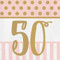 Creative Party Serviette zum 50. Geburtstag, 3-lagig, Pink Chic