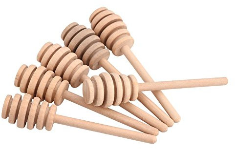 Fdit Bastoncini in Legno Famiglia Portatile Mini Marmellata di Barattolo di Dispensando Raccogliere Agitazione Bastone Mino Erogare Drizzle (Brown 10.5cm)