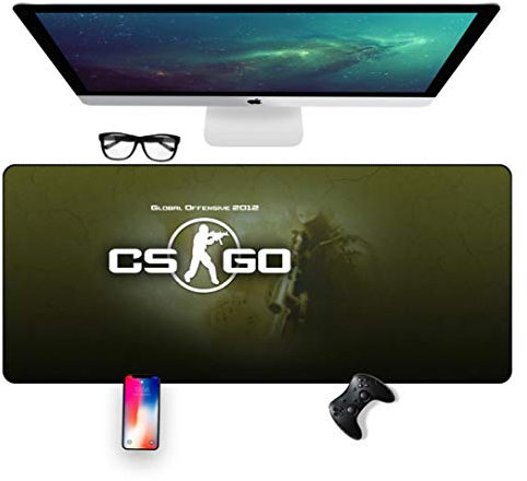 Mauspad CSGO Speed Gaming Mauspad, 700X300mm Mousepad, Extended XXL großes Mousemat mit 3mm starker Basis, für Notebooks, PC, C