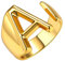 GoldChic Buchstaben A-Z Ring Damen Mädchen Offener Verstellbarer Initiale A Ring Letter Alphabet Initialen A 18K Vergoldet Verstellbar Ring Ringgröße 51.8（16.5）- 62.1（19.8）