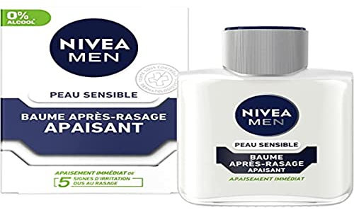 NIVEA MEN Sensible Haut After Shave Balm (1 x 100 ml), After Shave Pflege angereichert mit Kamille & Hamamelis, Gesichtspflege für Männer 0% Alkohol für empfindliche Haut