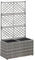vidaXL Lit Surélevé en Treillis 2 Pots Bac à Plante Pot de Fleurs Jardinière Jardin Patio Terrasse 58x30x107 cm Résine Tressée Gris