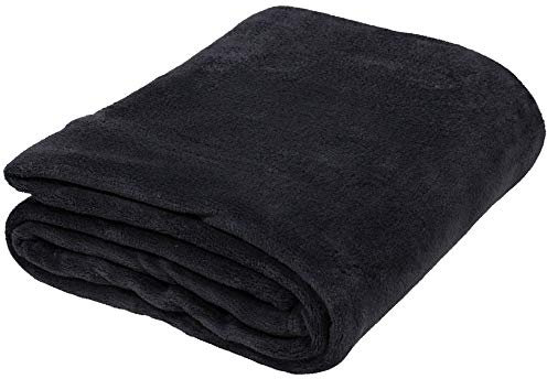 DILUMA Kuscheldecke SoftFleece 220x240 cm Anthrazit - XXL Couchdecke flauschig weich, waschbar, fusselfrei - Wohndecke für Couch, Sofa, Terrasse, Garten - Frei von Schadstoffen nach Oeko-Tex100