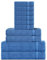 Sweet Needle Ensemble de Serviettes en Coton Super Doux 600 g/m, Bleu Electrique - 2 Bain, 2 Mains et 6 Lavage/Visage - Accessoires de Salle de Bain, Douche et Usage Quotidien