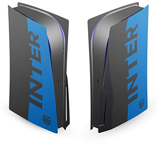 Head Case Designs Licenza Ufficiale Inter Milan Blu E Nero Logo Pieno Opaca in Vinile Frontalino Sticker Gaming Pelle Adesivo Compatibile con Sony Playstation 5 PS5 Disc Edition Console
