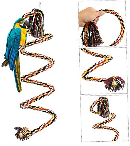 Grand Perroquet Jouets pour Ara Gris Africain Big Parrot Jouets Corde Produits pour Les Oiseaux pour Animaux Oiseaux en Spirale Escalade Debout Perch