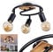 Deckenleuchte Maidford, runde Deckenlampe aus Metall/Holz in Schwarz/Natur, 3-flammig, mit verstellbaren Strahlern, 3 x E27-Fassung, Spot im Retro/Vintage Design, ohne Leuchtmittel