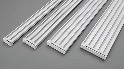 Rollmayer Weiß Gardinenschiene ALU 4-läufig, 100cm - nur Gardinenschiene | Aluminium Vorhangschiene für Schiebevorhang Vorhang, Gardinen 2, 3, 4-läufig Deckenbefestigung