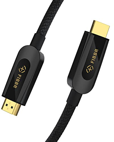 FIBBR 8K HDMI 2.1 zertifiziertes Kabel, 8K@60Hz 4K@120Hz 48Gbps Ultra High-Speed HDMI Kabel, UHD eARC Dolby Vision HDR10+ HDCP Kompatibel mit HDTV Laptop Xbox Switch Monitor Blu-ray Soundbar DVD (1m)