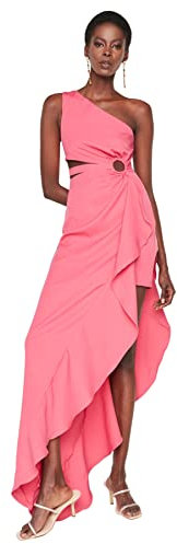 Trendyol Taille Detailliertes Abendkleid & Abschlusskleid Vestido Formal de Noche, Fuchsia, 38 De Las Mujeres