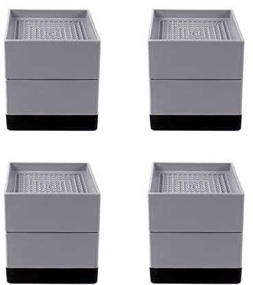 XPGEREP Lot de 4 Rehausseurs de Lit, Réglables Rehausseurs de Meubles pour Bureaux, Pieds de Placard, Réfrigérateur, Table, Chaise, Canapé/Gray / 7.8x5.8x8cm