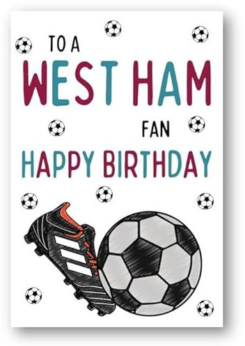 Second Ave West Ham United Football Fan Adult Children's Kids Birthday Greetings Card