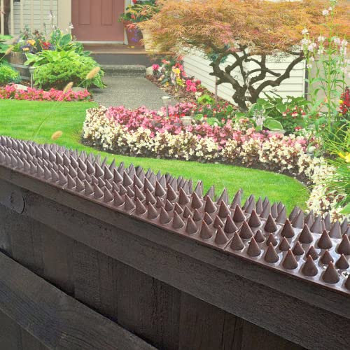Brown Garden Wall Fence Spikes Outdoor Burglar Security Animal Repellent Strips (40 (20m))