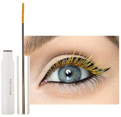 Waterproof Mascara, Yellow Mascara, 4D-Fiber Colorful Charming Long-Lasting,Yellow