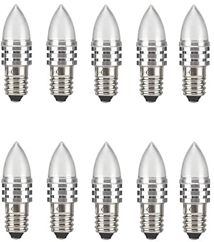 GutReise E10 Kerzen Glühbirnen, 10pcs E10 LED AC 12V Warmweiß 1500K Kerzen Glühbirnen (12V)