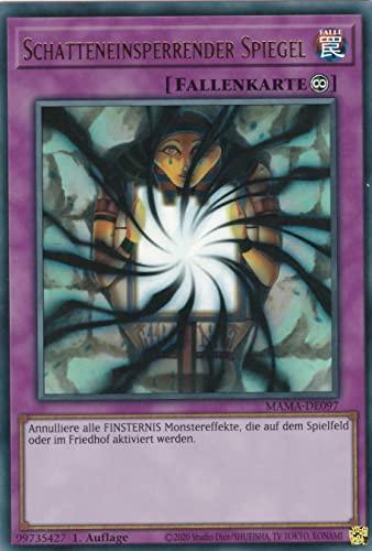 MAMA-DE097 - Schatteneinsperrender Spiegel - Ultra Rare - Deutsch - 1. Auflage - im Set mit Ultrapro Toploader - Yugioh