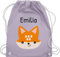 Turnbeutel Rucksack - Süßer schlauer Fuchs - Unisize - Pastell Lila - turnen beutel kindergarten kinderturnbeutel turn tasche turntasche baumwolle kordel kinder baumwoll stoffbeutel name