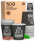 Baciato Caffè 500 Petits Gobelets en Papier 65ml Mini Gobelets Jetables Biodégradables Écologiques Design CuzcoCUP - Tasses en Carton Résistant à la Chaleur pour Café Italien