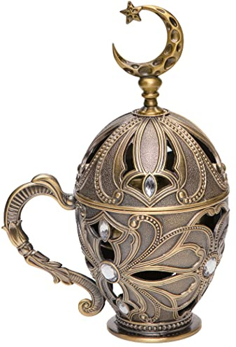 Aowdsye Frankincense Resin Incense Burner, Charcoal Incense Burner with Handle for Bakhoor Myrrh Cone, for Yoga Aromatherapy Meditation, Decor for Home Office