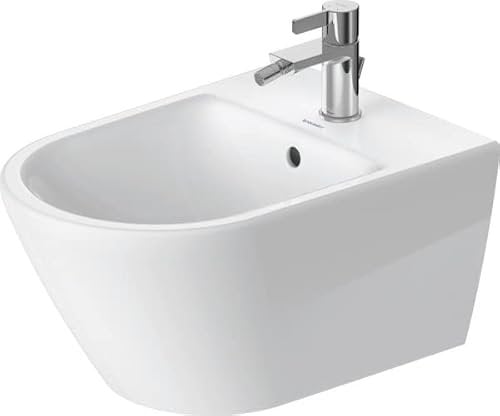 Duravit D-Neo Wand Bidet mit Durafix, 370x540 mm, 229415000, Farbe: Weiß mit Wondergliss