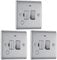 BG Electrical Switched 13A Fused Connection Units with Power LED Indicator, and Flex Outlet, Brushed Steel (Pack of 3)