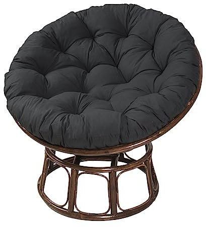LOVIVER Hammock Chair Cushion, Egg Chair Cushion Replacement, Chair Pad Washable, Patio Round Cushion for Hammock Chair Hanging Baskets, Rocking Chairs, Black