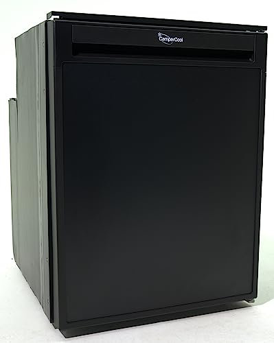 CamperCool 80 Litre 12v RV, Motorhome, Campervan, or Boat Fridge with removable freezer compartment in Black
