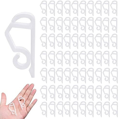100 Stücke Dachrinnenhaken,Dachrinne Lichterkette,Lichterkette Halterung,Befestigung für Lichterketten,Kunststoff Lichterkette,Weihnacht Licht Clips,Hang Haken (C)