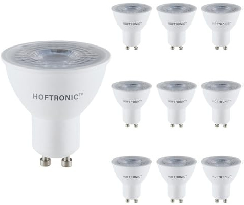 HOFTRONIC - 10x GU10 LED Spot - 4,5 Watt 345 Lumen - 38° Abstrahlwinkel - 4000K Neutralweiß - Dimmbar - LED-Reflektor - Ersetzt 50 Watt - Lampen - GU10 Fassung Strahler