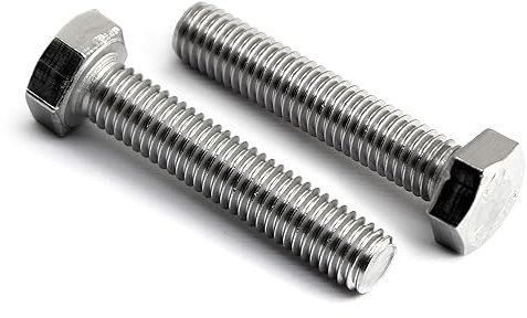 Vis à Tête Hexagonale M8 x 40mm Boulons en Acier Inoxydable 304 (A2), à Filetage Métrique Complet, 15 Pièces