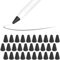 SIXFU 30 PCS Paper Feel Silence Covers for Apple Pencil Tips, Rubber Silicone Protectors for Apple Pencil 2/1st Gen Replacement Nib Covers (Black)