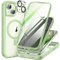 TIESZEN Magnetic for iPhone 15 Plus Case, [Dustproof Design] Compatible with Magsafe, Built-in Privacy Screen Protector & 9H Tempered Glass Screen Protector & Upgraded Camera Protection, Mint Green