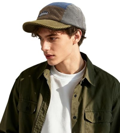 Clakllie Corduroy 5 Panel Short Brim Hats Vintage Short Peak Cap Stylish Flat Brim Baseball Cap Urban Street Skateboard Dad Hat