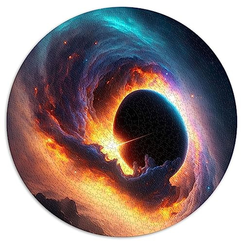 Weltraum-Schwarzes-Loch-Milchstraße-Puzzle für Erwachsene, 1000 Teile, kreisförmiges Puzzle, Papppuzzle, 67,5 x 67,5 cm