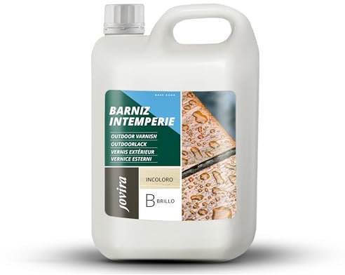 JOVIRA PINTURAS Barniz Intemperie al Agua, para el cuidado y la decoración de maderas en exterior. (2 Litros, Brillante)