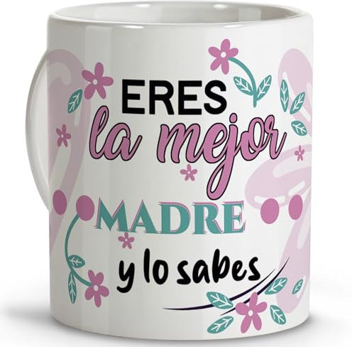 LolaPix Regalo madre cumpleaños. Tazas originales para regalar. Regalo madre. Regalos para madres. Taza cerámica 330 ml. Dia de la madre.