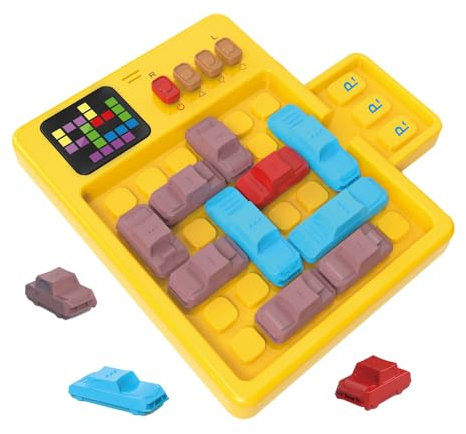 Smart Logiksspiel Auto Spielzeug mit LED Display -Traffic Jam Game während der Pike mit Soundffekte, STEM-Lernspielzeug für Kinder ab 3+, Upgrade 1500 ausgewählte Level-Herausforderungen