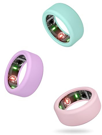SimpleTings Smart Ring Protector Kompatibel mit Oura Ring Gen4 3/Ultrahuman/Ringconn/Samsung Galaxy Schutzhülle (Blue+Pink+Purple, S:6/7/8/9/10)