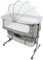 MUL-BOUTIQUE Babybett, Wiege, Babykörbchen, zusammenklappbare Seite, verstellbare Höhe, Netzfenster und 4 Rollen mit Bremse, maximale Tragkraft 50 kg (grau)